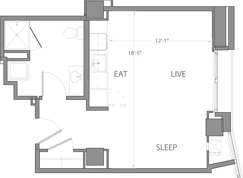 Floor plan Studio A