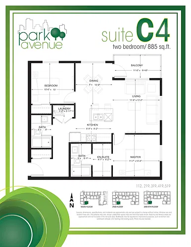 Floor plan 2 Bed 2 Bath - C4