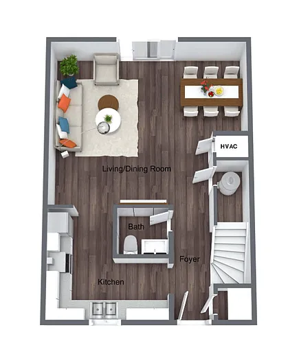 Floor plan 3 bedroom 1.5 bathroom
