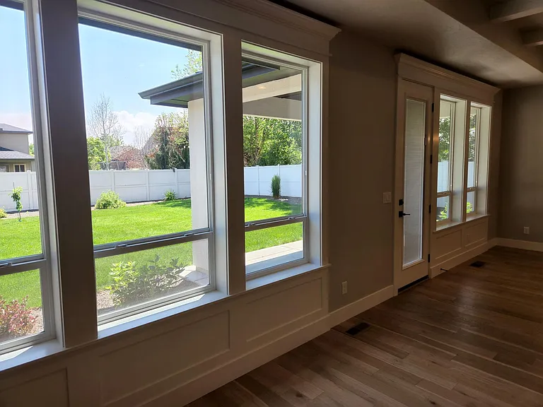 Windows in great room to backyard