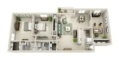 Floor plan 2bd/2ba - LG - Den