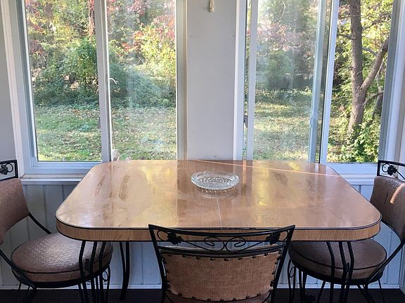 looking at back yard from enclosed porch