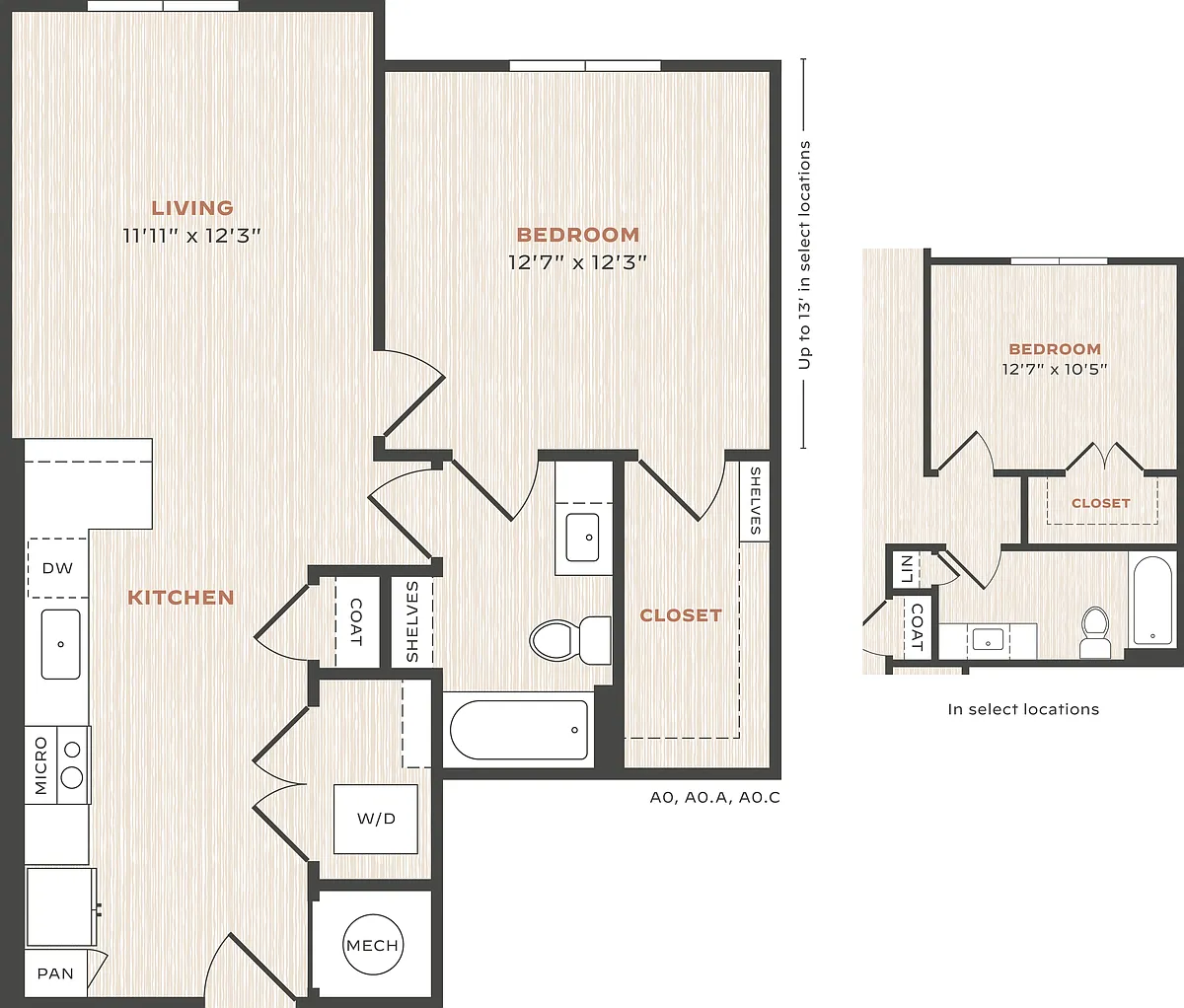 Floor plan 1 Bed/1 Bath-A1