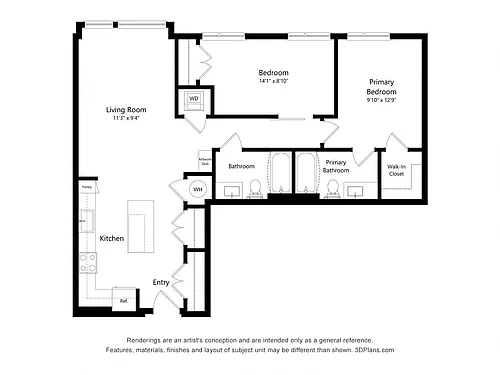 Floor plan 2Bed-C02