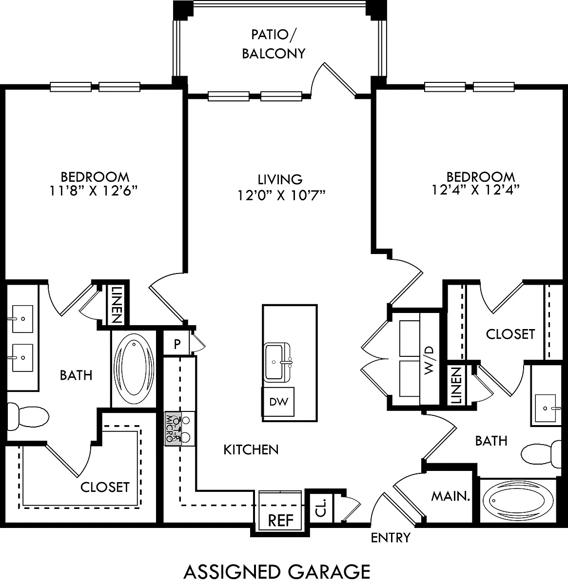 Floor plan Harrell with Assigned Garage