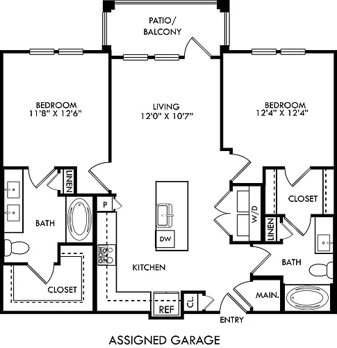 Floor plan Harrell with Assigned Garage