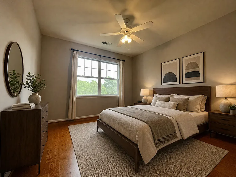 Virtually staged bedroom