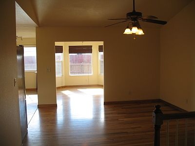 Upstairs Dining, Living room and Kitchen with tile and hardw