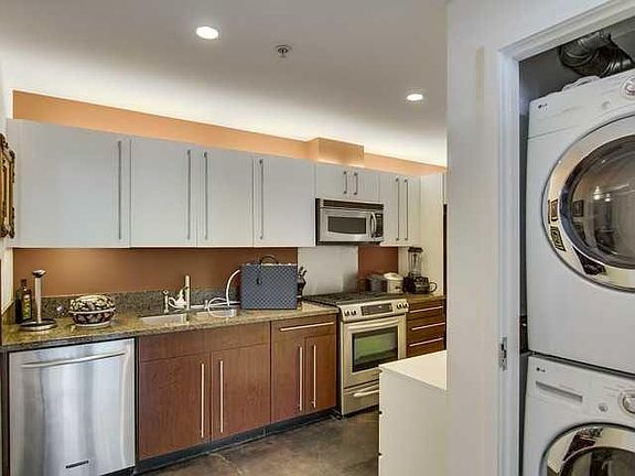 Stacked full-size  washer, dryer