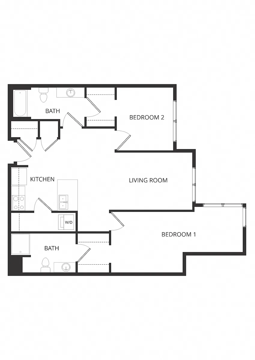 Floor plan Frederick 2A 2x2