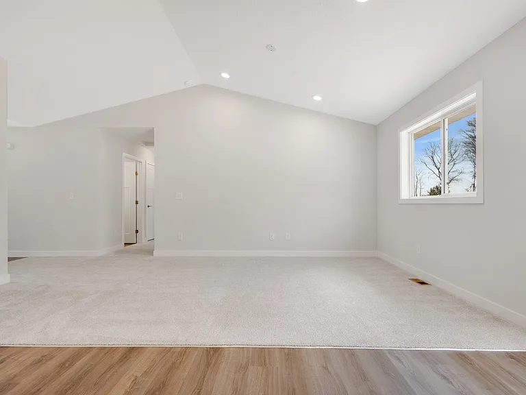 Vaulted Living Room With A Sunset View.