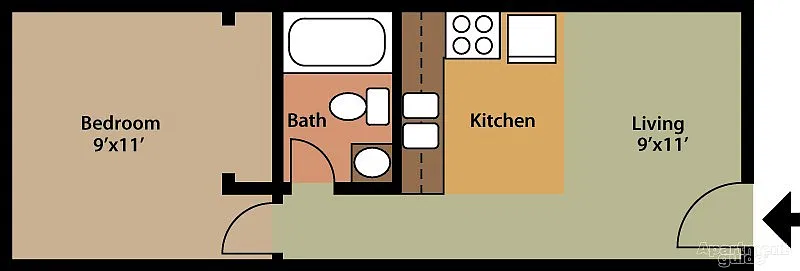 Floor plan 1 Bedroom