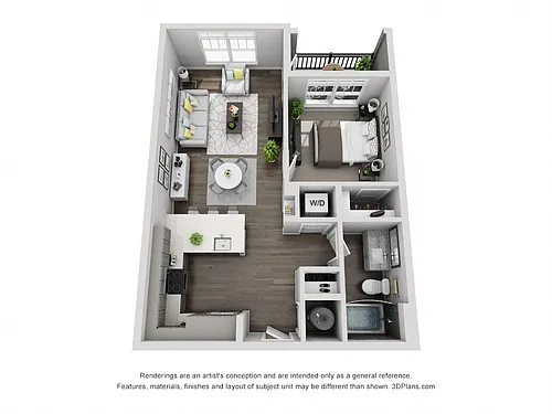Floor plan B1 1 Bedroom 1 Bath
