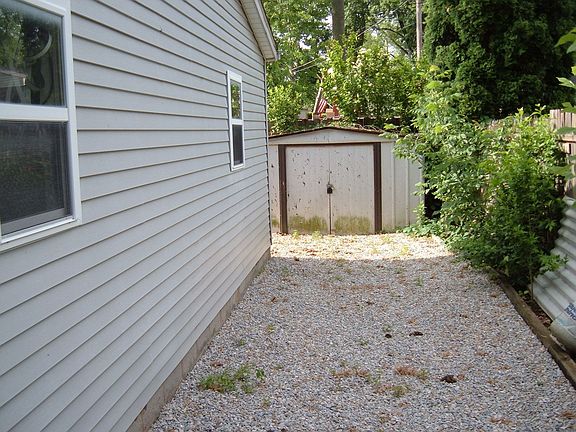 side of garage to backyard, 