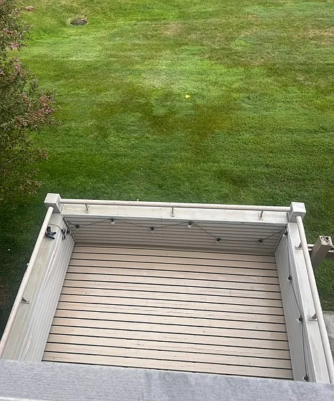 Freshly stained deck