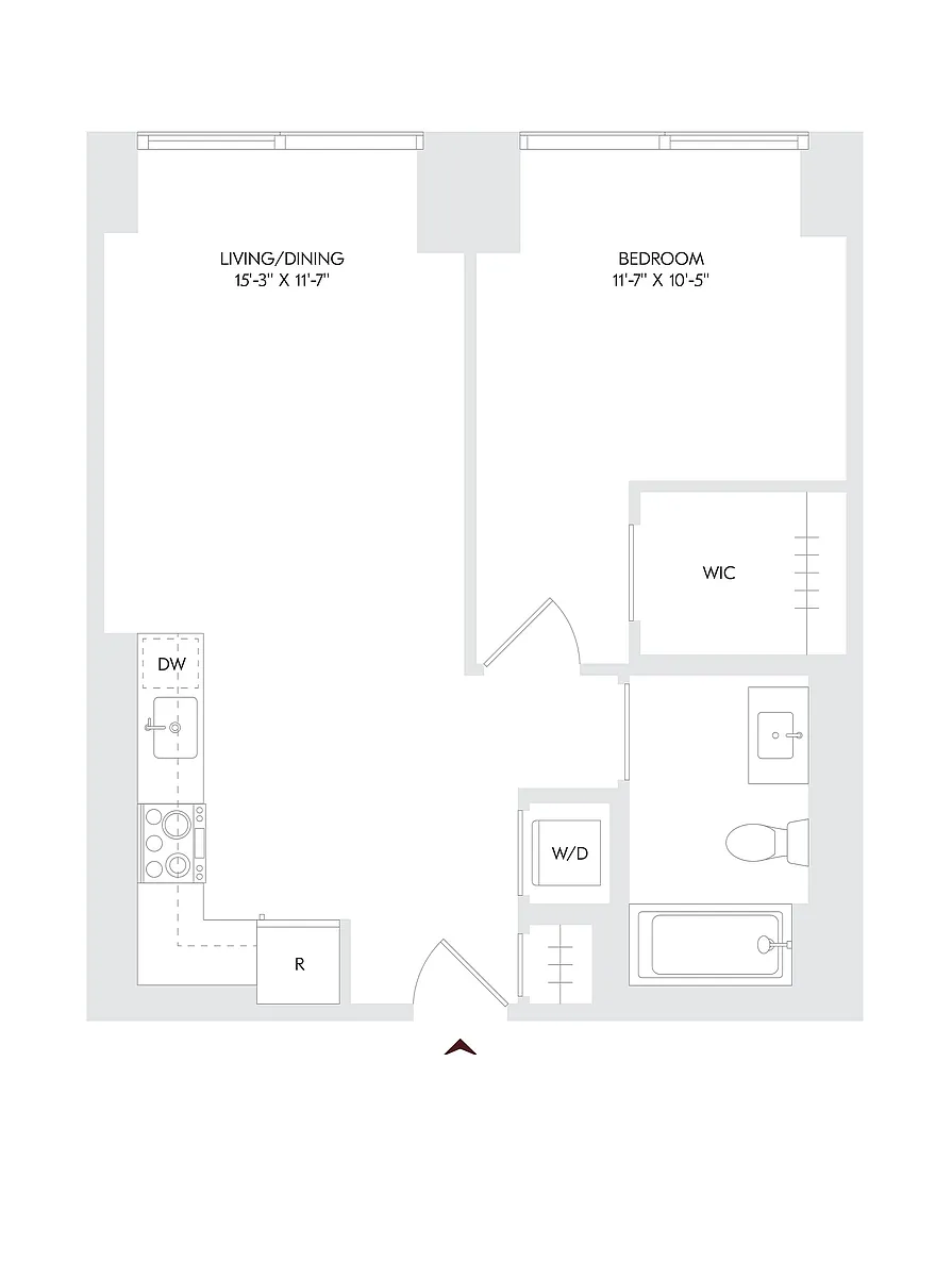 Floor plan 1 Bed 1 Bath I