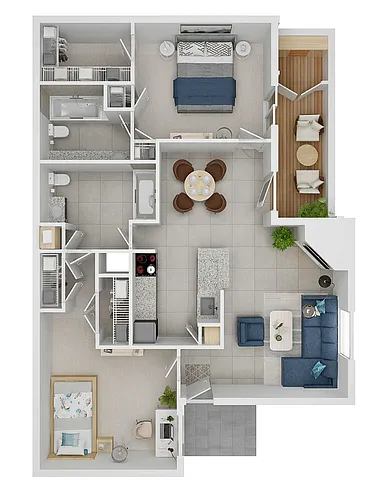 Floor plan 2X2-D