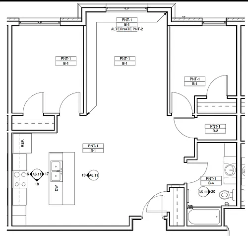 Floor plan Two Bedroom One Bathroom