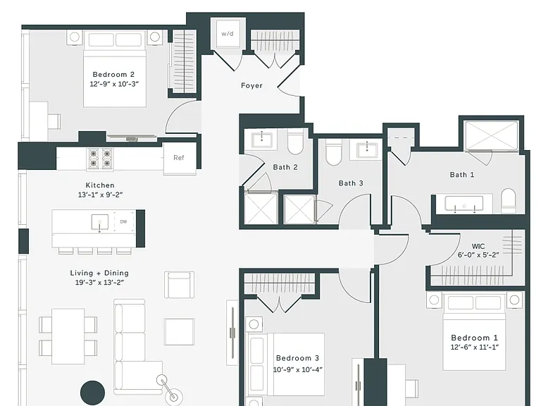P1 floor plan 1400 Wabash
