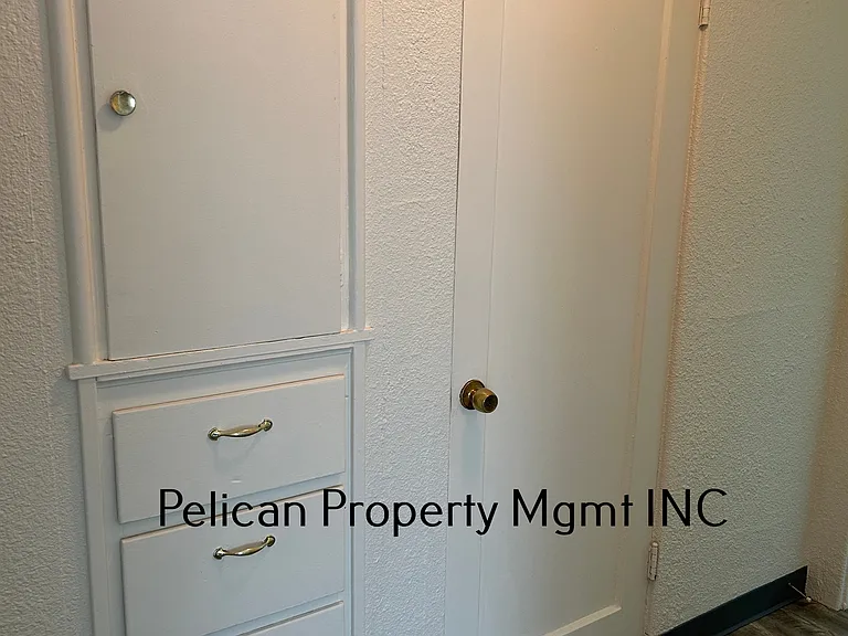 hallway linen storage and bathroom door