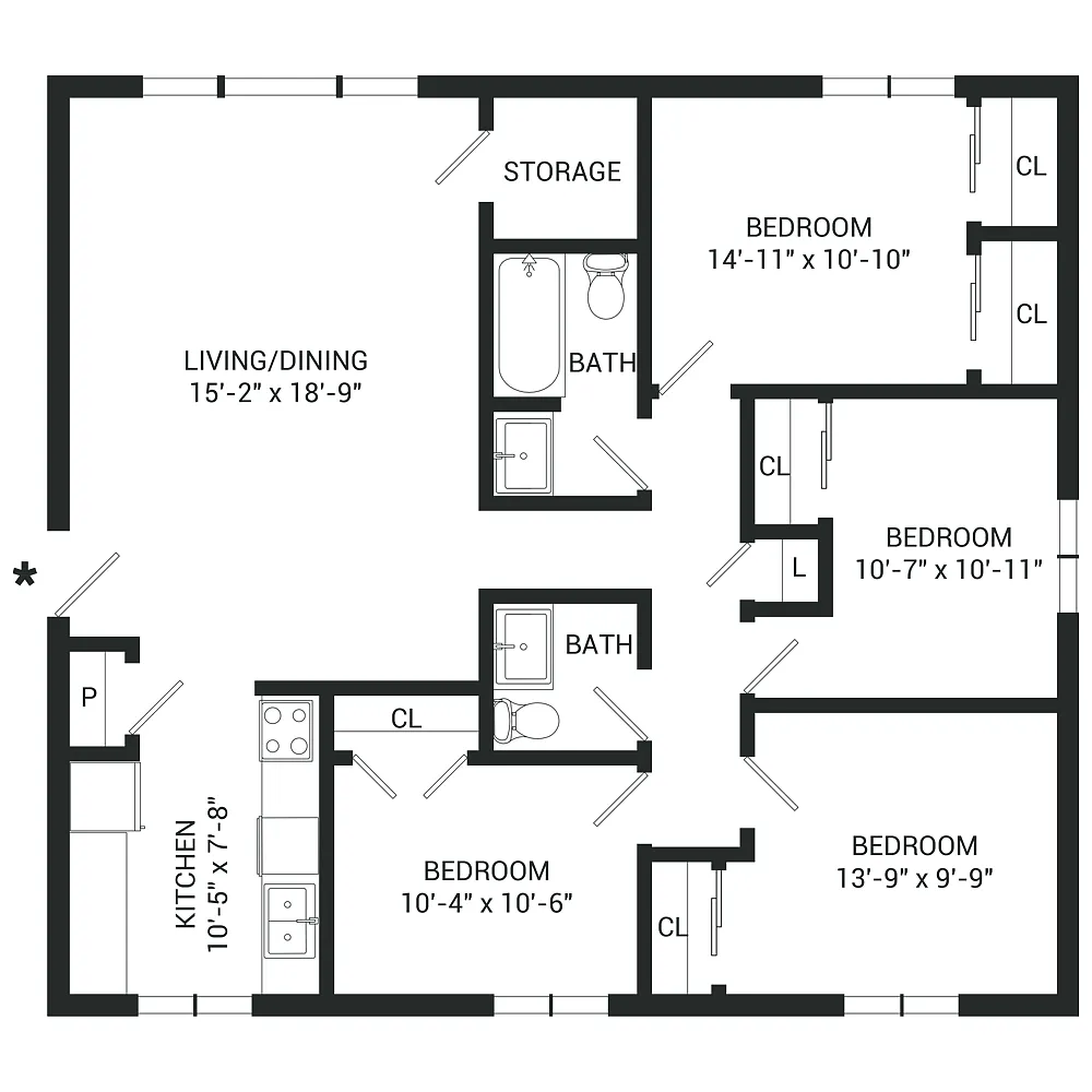 Floor plan Four Bedroom
