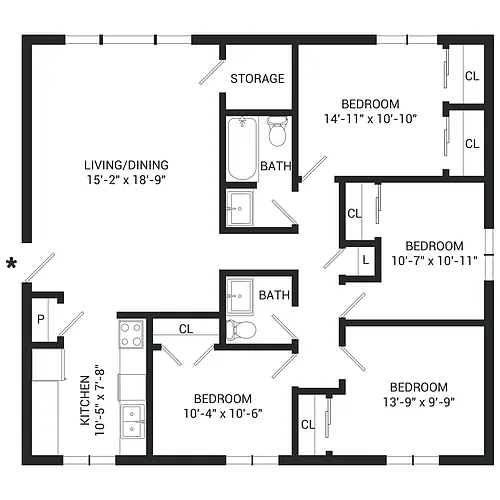 Floor plan Four Bedroom