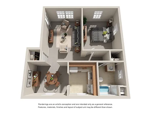 Floor plan 1 Bedroom 1 Bathroom