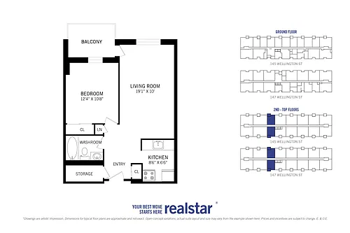Floor plan 1 Bed 1 Bath C 1 Bed 1 Bath 2