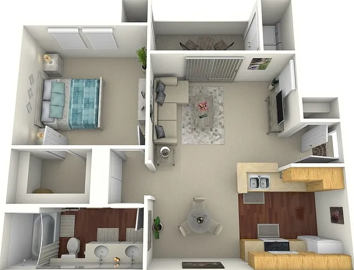 Plan 1 - Income Restricted Floorplan Diagram