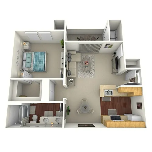 Floor plan Plan 1 - Income Restricted