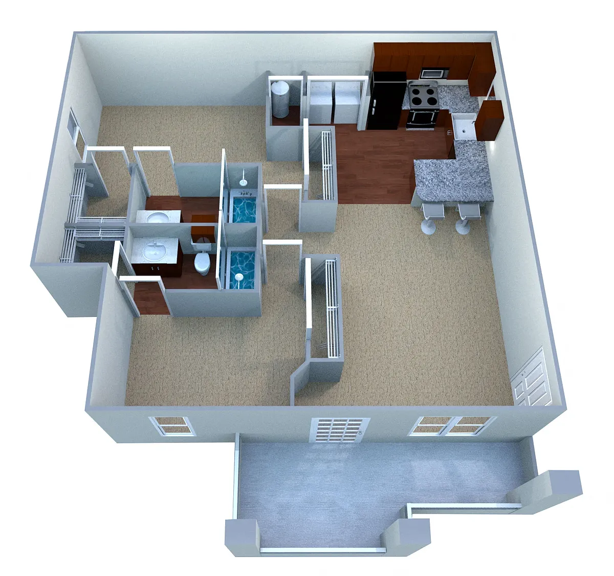 Floor plan Custom Deluxe III - 2BR