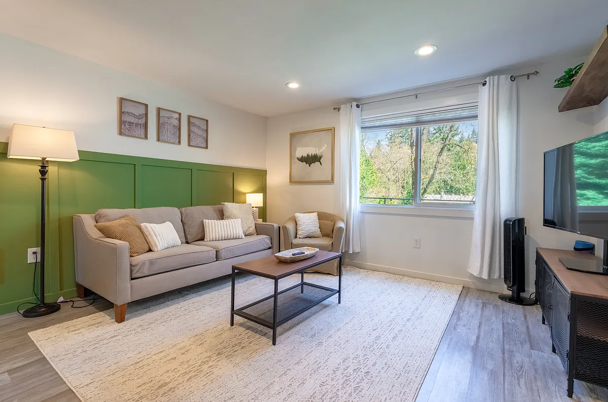 Wide angle living room, TV and stand - 2312 NE 85th St #B