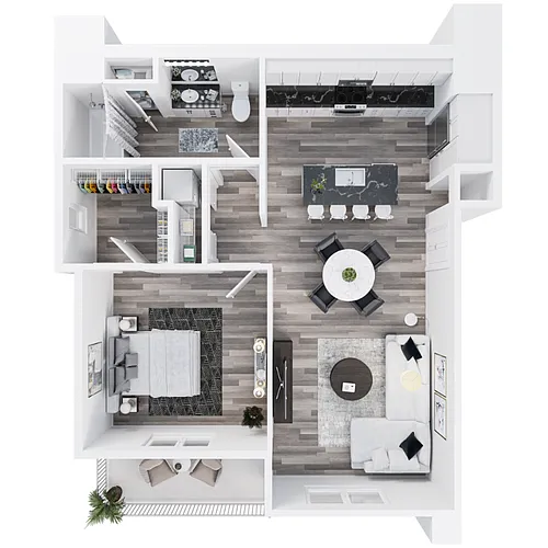 Floor plan One Bed One Bath B