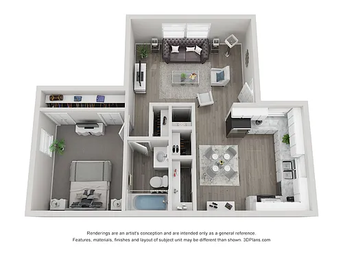 Floor plan 1X1 B