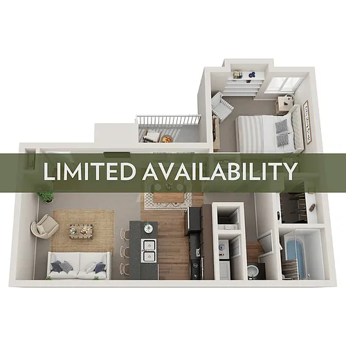 Floor plan 1BR/1BA - A