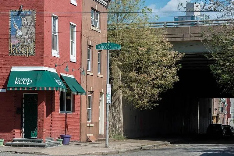Around the corner from building