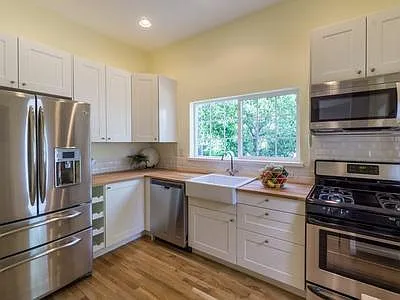 Country style kitchen with modern appliances