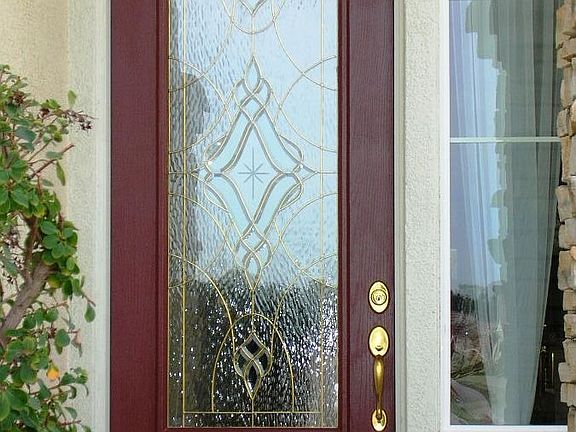 Beautiful leaded glass entry door