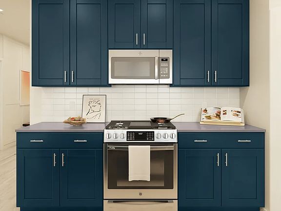 Kitchen with subway tile backsplash