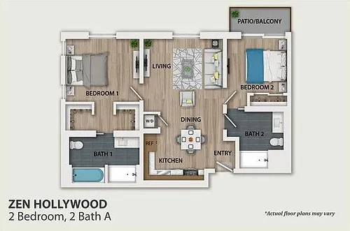 Floor plan 2 Bedroom B1