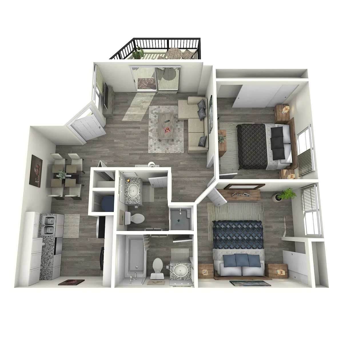 Floor plan 2 Bed 2 Bath