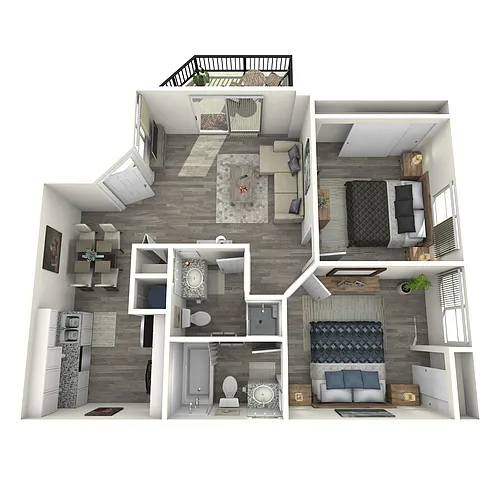 Floor plan 2 Bed 2 Bath