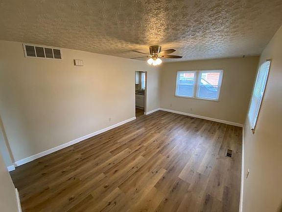 Living room with new flooring.