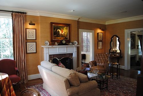 Living room with fireplace