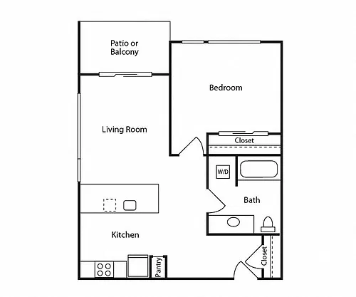Floor plan 1 Bedroom B