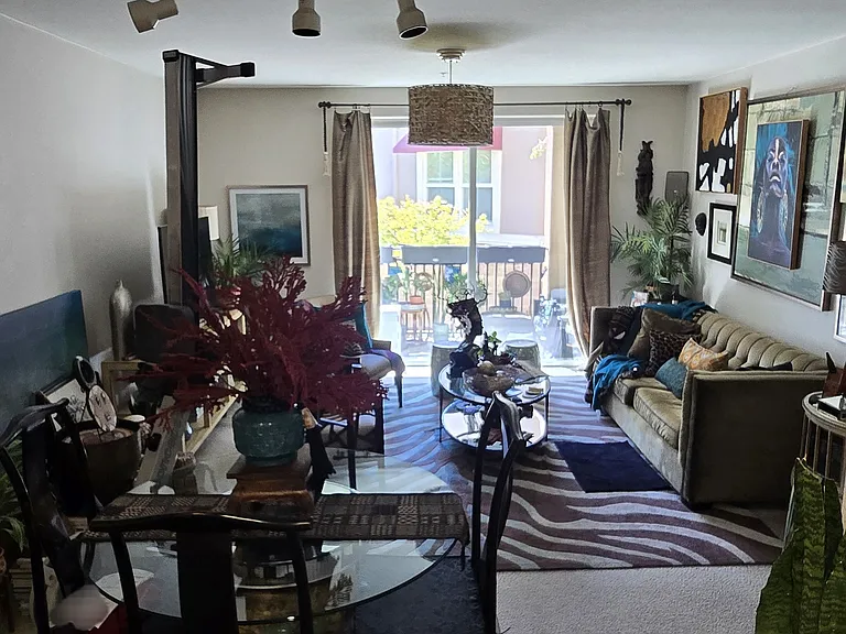 View from kitchen of dinning/living