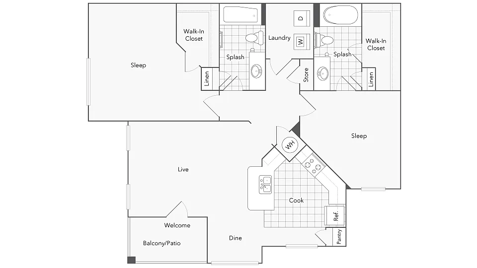 Floor plan Brentwood II - Townhouse B2-L