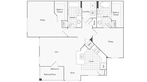 Floor plan Brentwood II - Townhouse B2-L