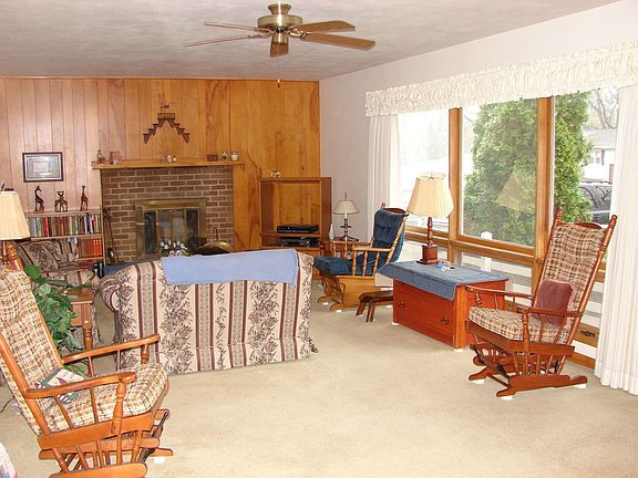 Spacious Living Room with Fireplace