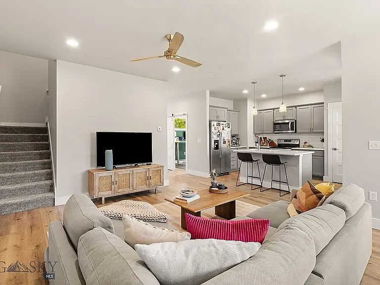 living room + kitchen